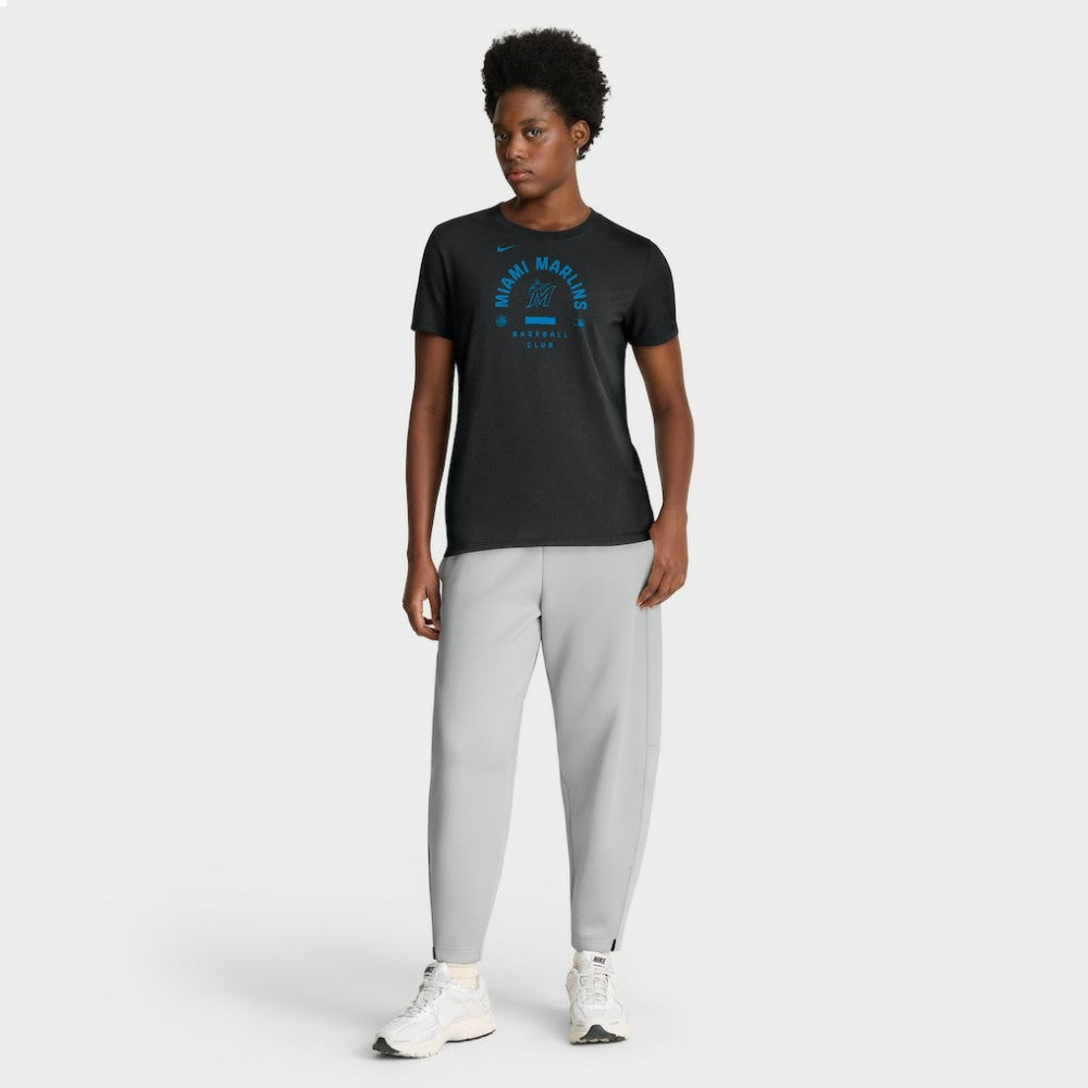 Miami Marlins Women's Authentic Collection Early Work Tri-Blend Dri-FIT T-Shirt - Black | Nike