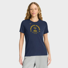Milwaukee Brewers Women's Authentic Collection Early Work Tri-Blend Dri-FIT T-Shirt - Navy | Nike