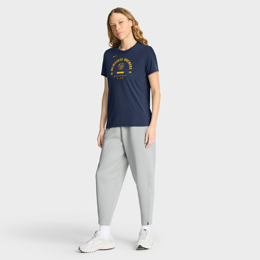 Milwaukee Brewers Women's Authentic Collection Early Work Tri-Blend Dri-FIT T-Shirt - Navy | Nike