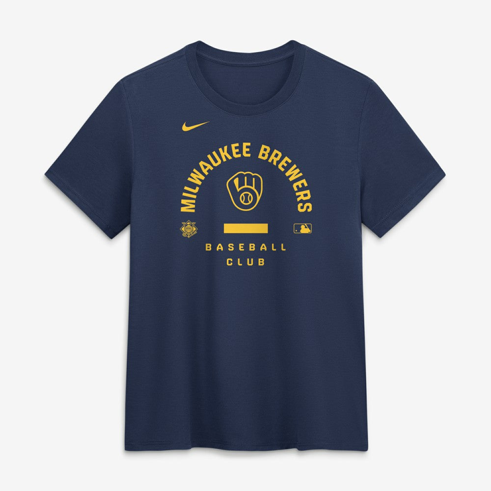 Milwaukee Brewers Women's Authentic Collection Early Work Tri-Blend Dri-FIT T-Shirt - Navy | Nike