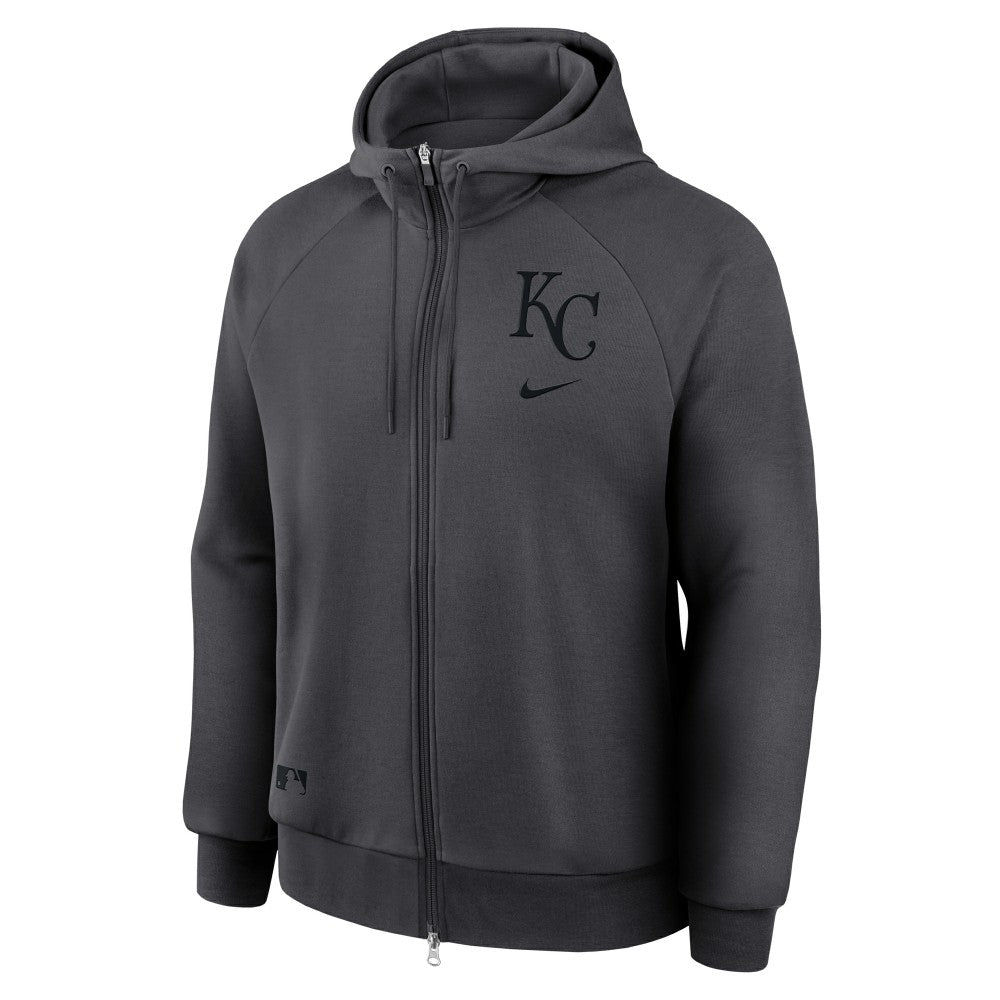 Kansas City Royals Authentic Collection Player Raglan Dri-FIT Full-Zip Hoodie - Anthracite | Nike