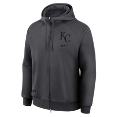 Kansas City Royals Authentic Collection Player Raglan Dri-FIT Full-Zip Hoodie - Anthracite | Nike