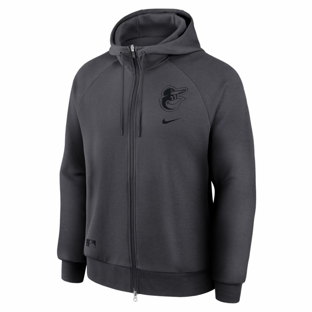 Baltimore Orioles Authentic Collection Player Raglan Dri-FIT Full-Zip Hoodie - Anthracite | Nike