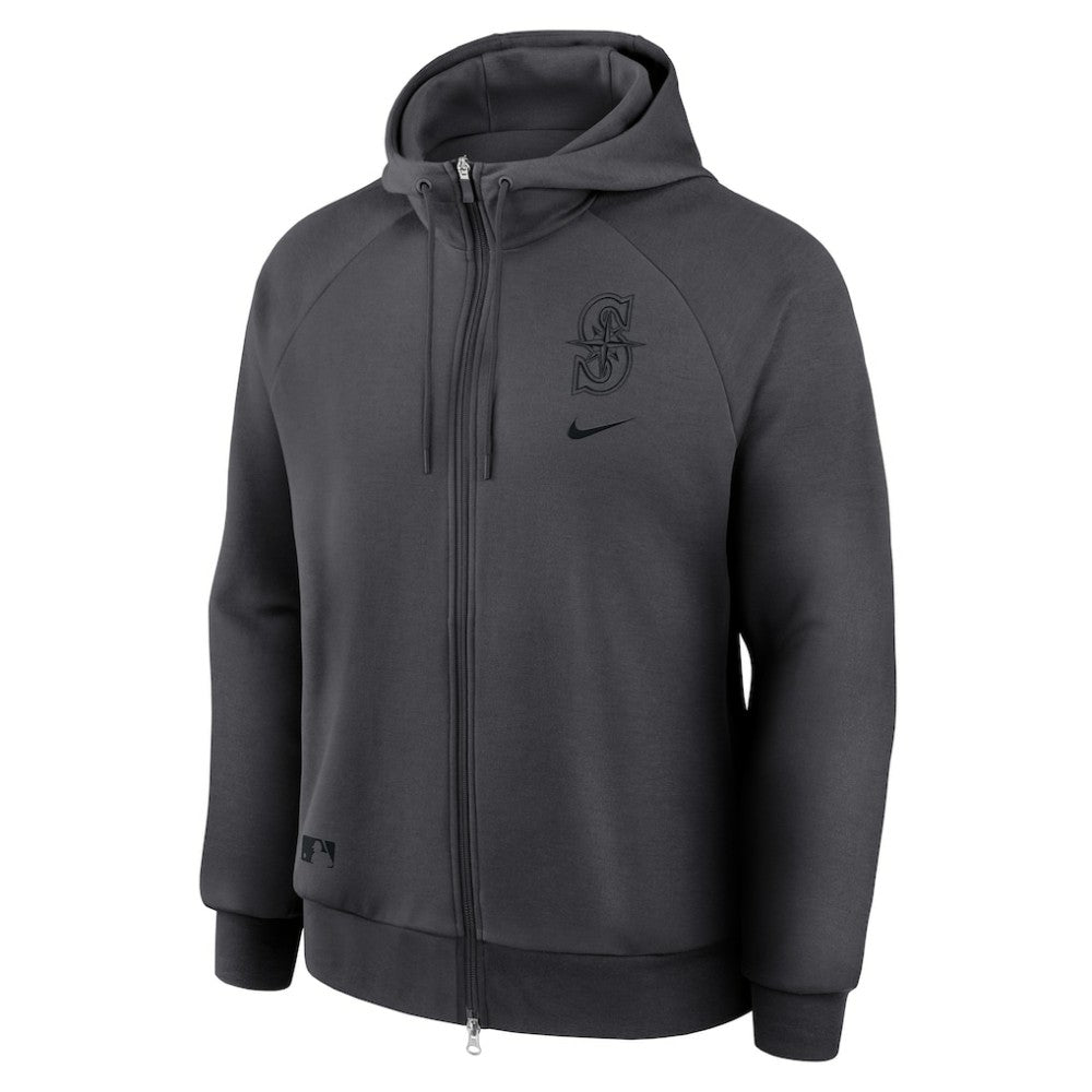 Seattle Mariners Authentic Collection Player Raglan Dri-FIT Full-Zip Hoodie - Anthracite | Nike