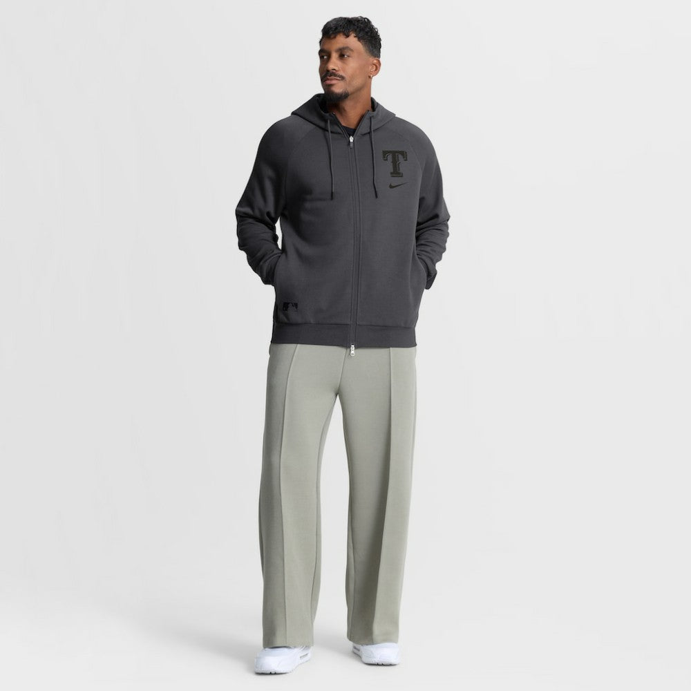 Texas Rangers Authentic Collection Player Raglan Dri-FIT Full-Zip Hoodie - Anthracite | Nike