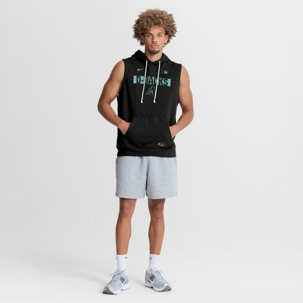 Arizona Diamondbacks Authentic Collection Standard Issue Dri-FIT Sleeveless Hoodie - Black | Nike