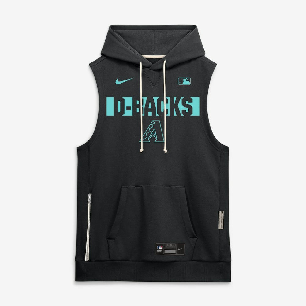 Arizona Diamondbacks Authentic Collection Standard Issue Dri-FIT Sleeveless Hoodie - Black | Nike