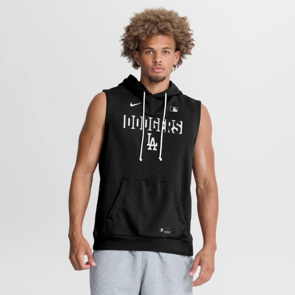 Los Angeles Dodgers Authentic Collection Standard Issue Dri-FIT Sleeveless Hoodie - Black | Nike