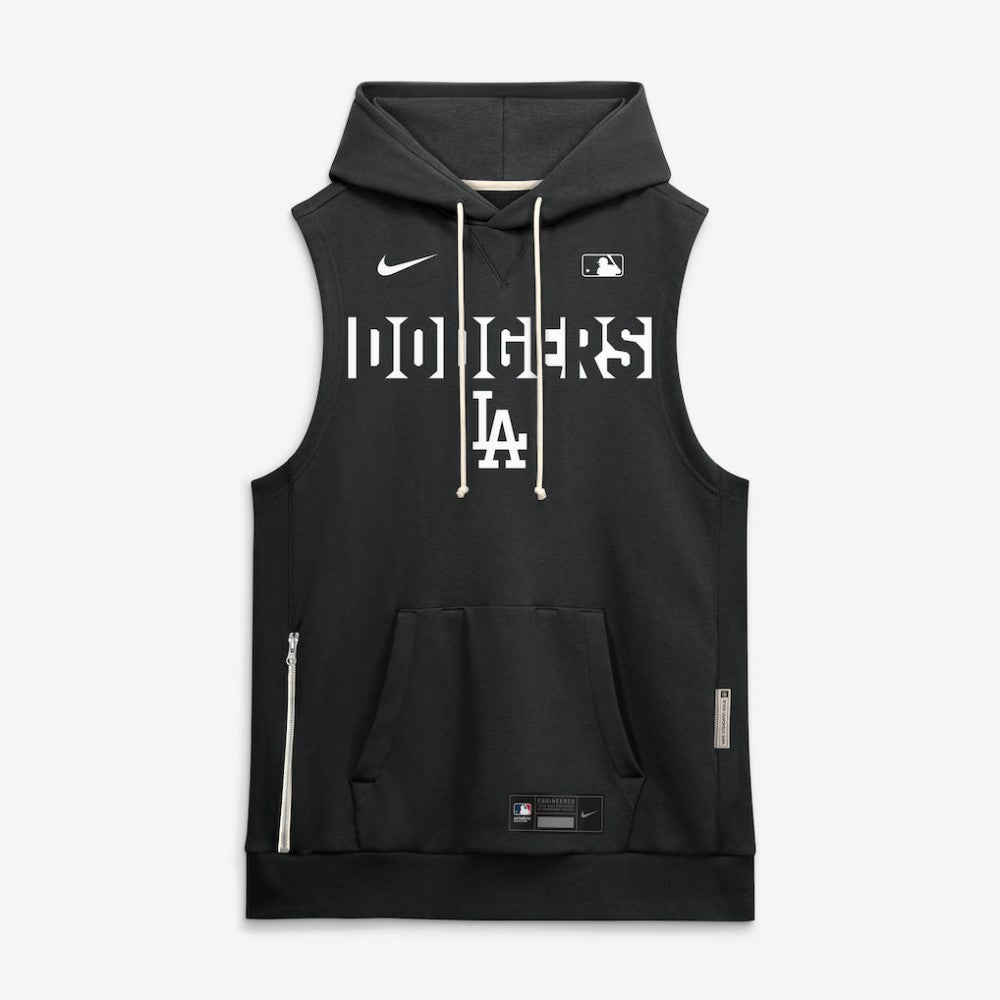 Los Angeles Dodgers Authentic Collection Standard Issue Dri-FIT Sleeveless Hoodie - Black | Nike