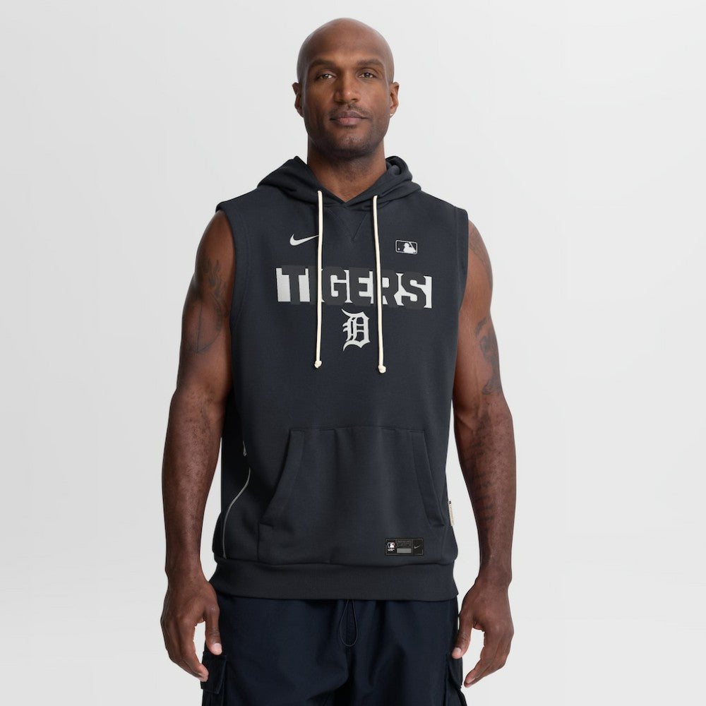 Detroit Tigers Authentic Collection Standard Issue Dri-FIT Sleeveless Hoodie - Navy | Nike