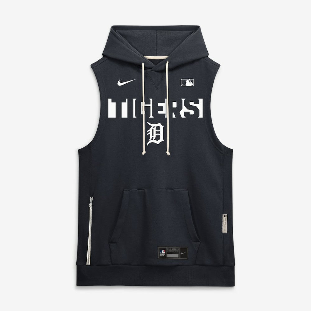 Detroit Tigers Authentic Collection Standard Issue Dri-FIT Sleeveless Hoodie - Navy | Nike