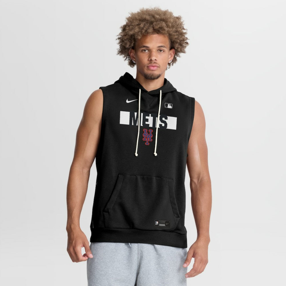 New York Mets Authentic Collection Standard Issue Dri-FIT Sleeveless Hoodie - Black | Nike