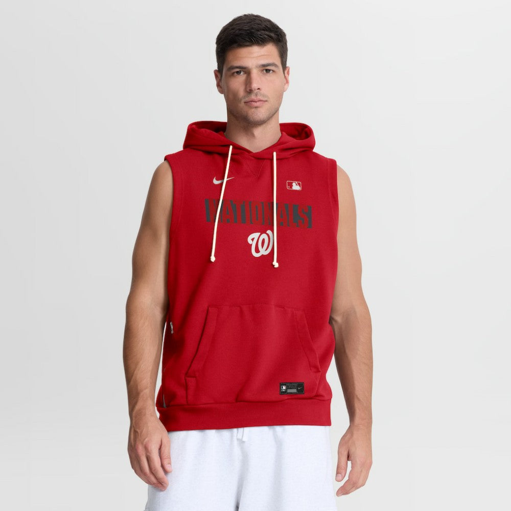 Washington Nationals Authentic Collection Standard Issue Dri-FIT Sleeveless Hoodie - Red | Nike