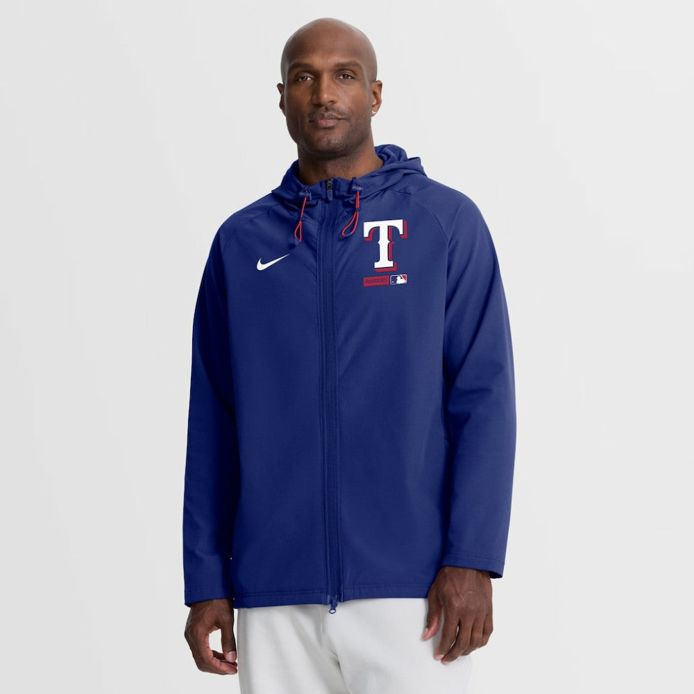 Texas Rangers Authentic Collection Raglan Therma-FIT Full-Zip Hooded Jacket - Royal | Nike