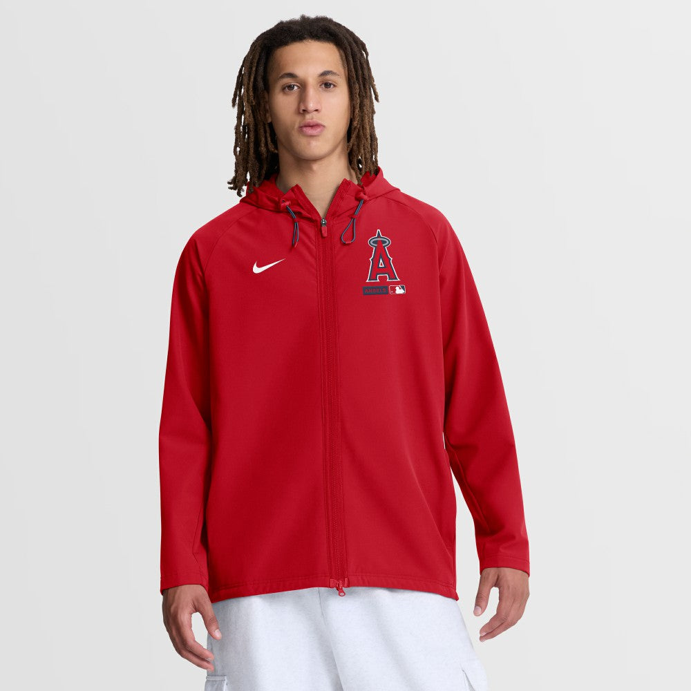 Los Angeles Angels Authentic Collection Raglan Therma-FIT Full-Zip Hooded Jacket - Red | Nike