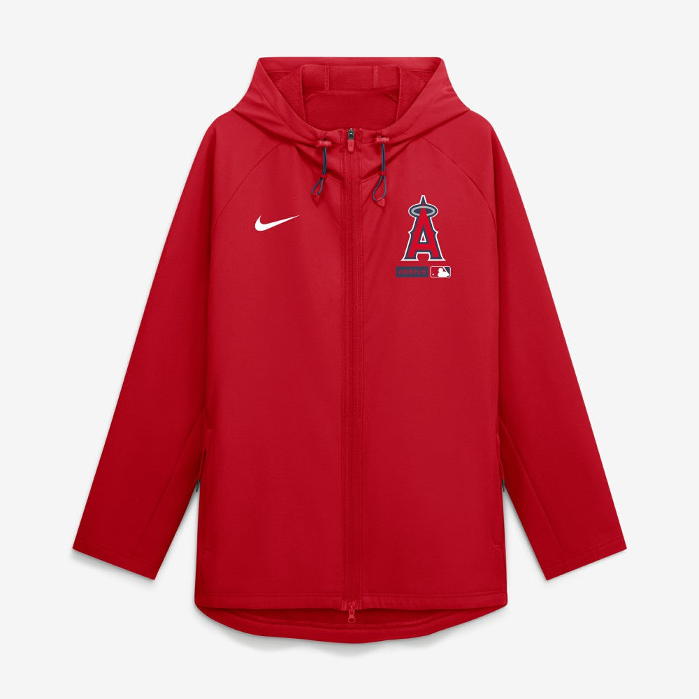 Los Angeles Angels Authentic Collection Raglan Therma-FIT Full-Zip Hooded Jacket - Red | Nike