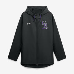 Colorado Rockies Authentic Collection Raglan Therma-FIT Full-Zip Hooded Jacket - Black | Nike