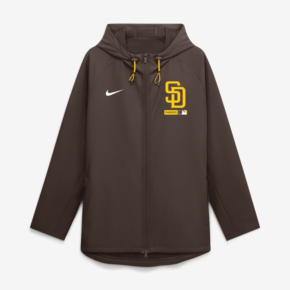 San Diego Padres Authentic Collection Raglan Therma-FIT Full-Zip Hooded Jacket - Brown | Nike