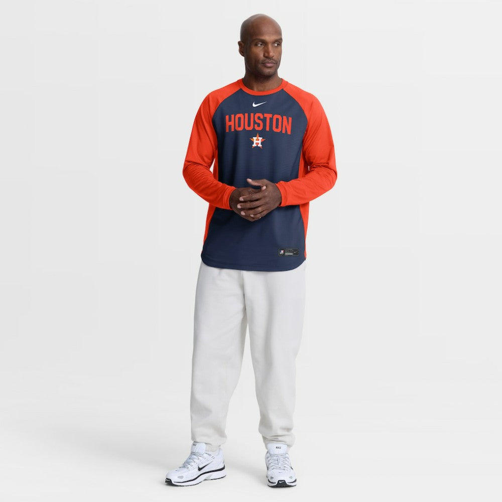 Houston Astros Authentic Collection Raglan Dri-FIT Sweatshirt - Navy | Nike