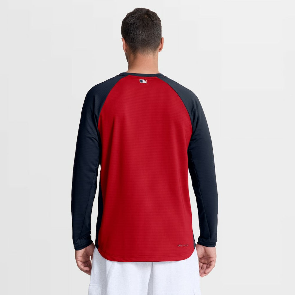 Atlanta Braves Authentic Collection Raglan Dri-FIT Sweatshirt - Red | Nike