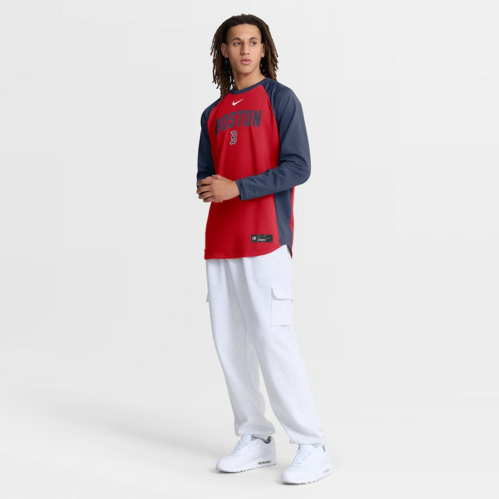 Boston Red Sox Authentic Collection Raglan Dri-FIT Sweatshirt - Red | Nike