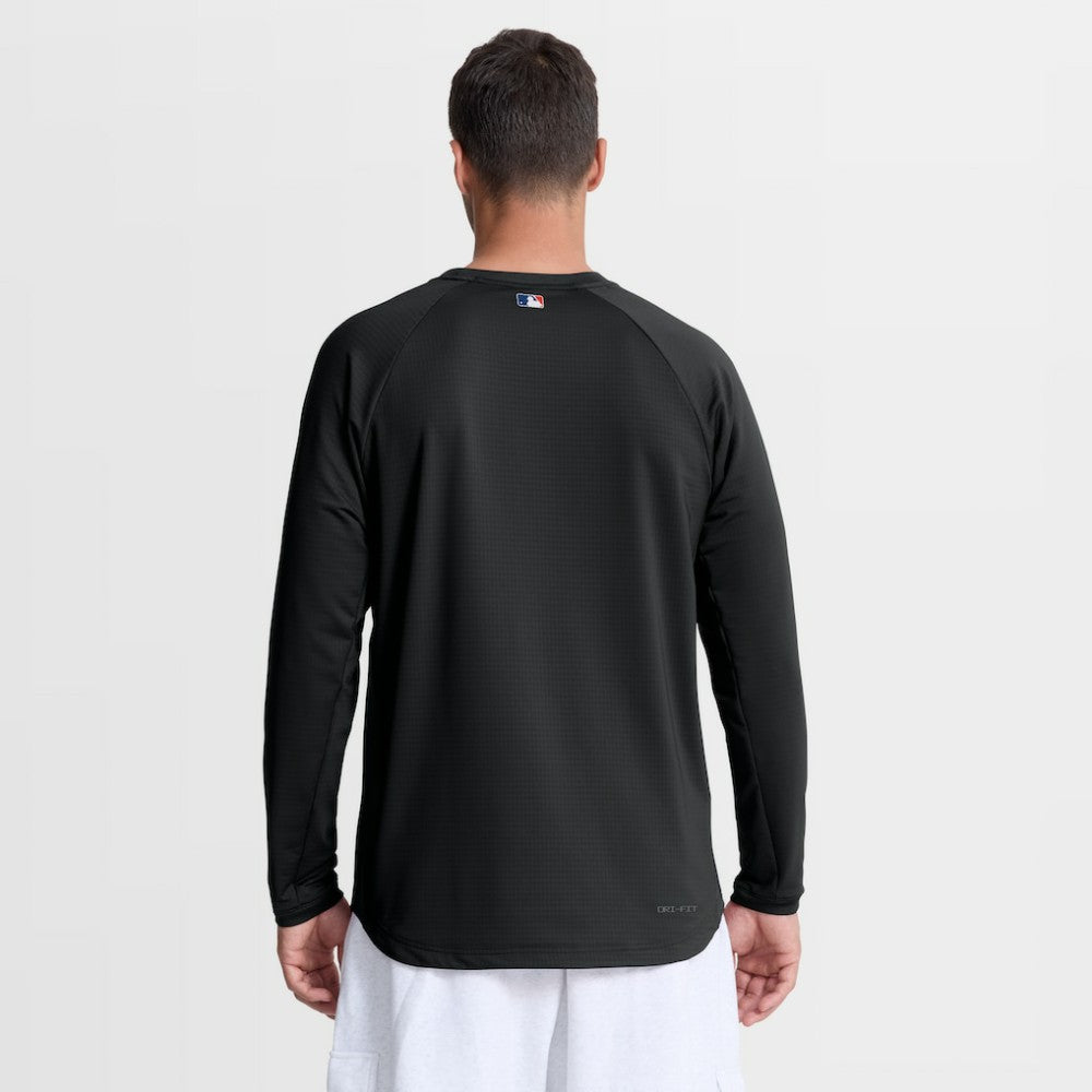 New York Mets Authentic Collection Raglan Dri-FIT Sweatshirt - Black | Nike