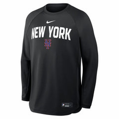 New York Mets Authentic Collection Raglan Dri-FIT Sweatshirt - Black | Nike