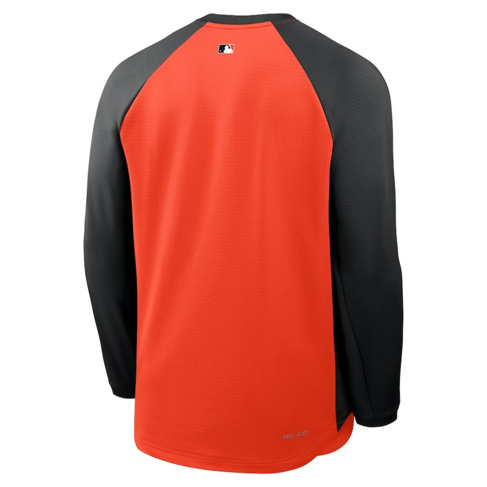 San Francisco Giants Authentic Collection Raglan Dri-FIT Sweatshirt - Orange | Nike