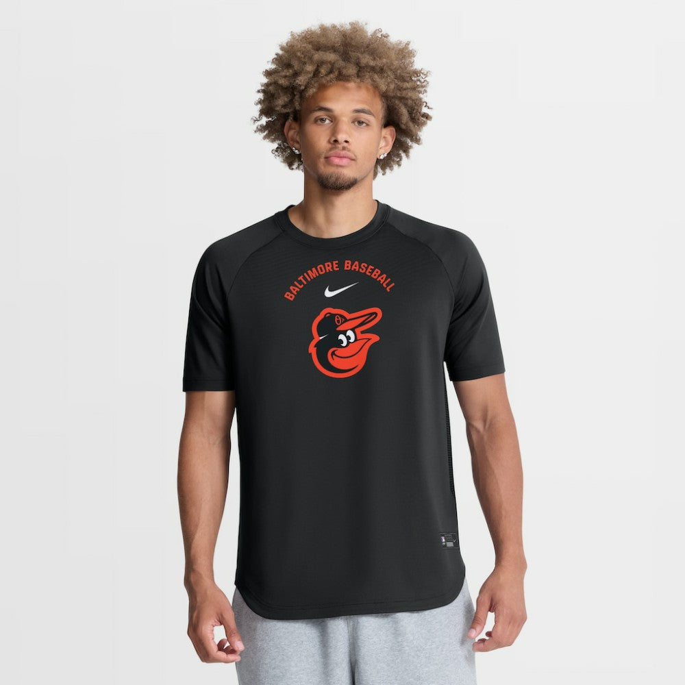 Baltimore Orioles Authentic Collection Batting Practice Pre-Game Raglan Dri-FIT Top - Black | Nike