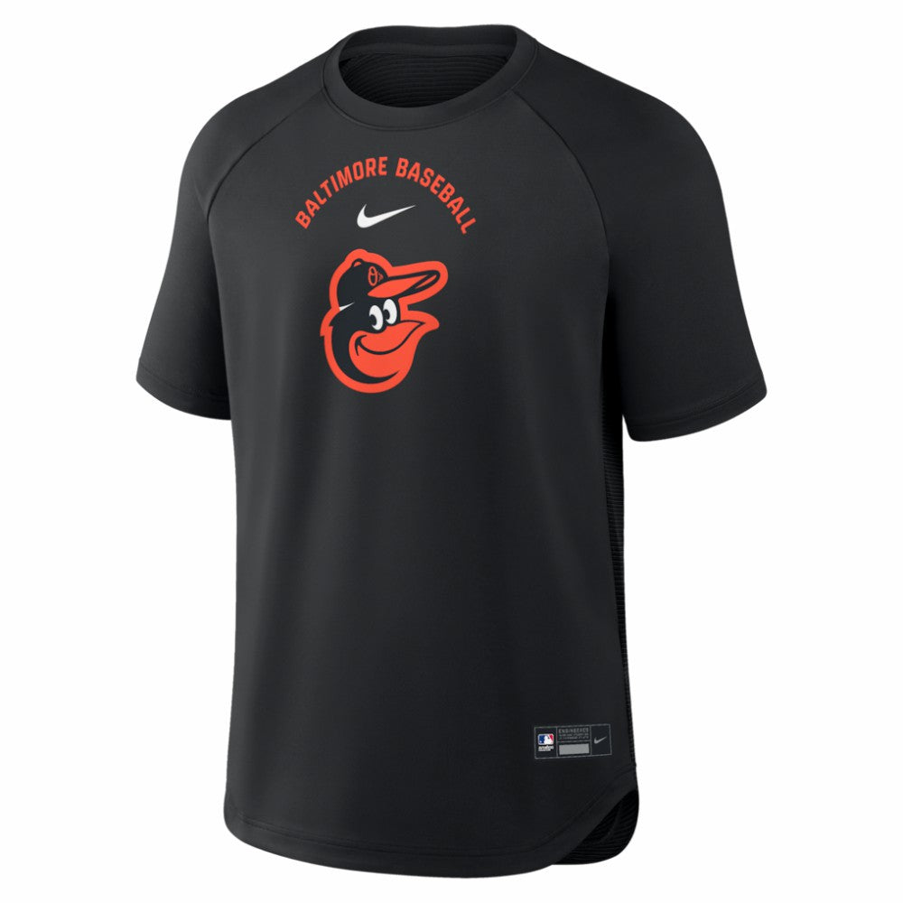 Baltimore Orioles Authentic Collection Batting Practice Pre-Game Raglan Dri-FIT Top - Black | Nike