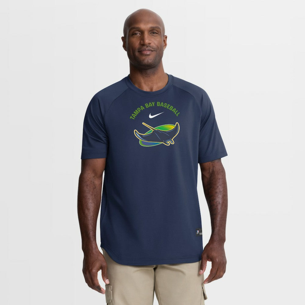 Tampa Bay Rays Authentic Collection Batting Practice Pre-Game Raglan Dri-FIT Top - Navy | Nike