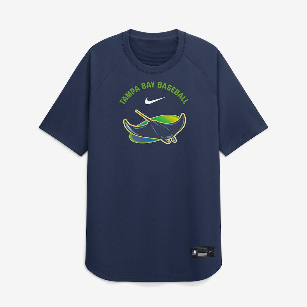 Tampa Bay Rays Authentic Collection Batting Practice Pre-Game Raglan Dri-FIT Top - Navy | Nike