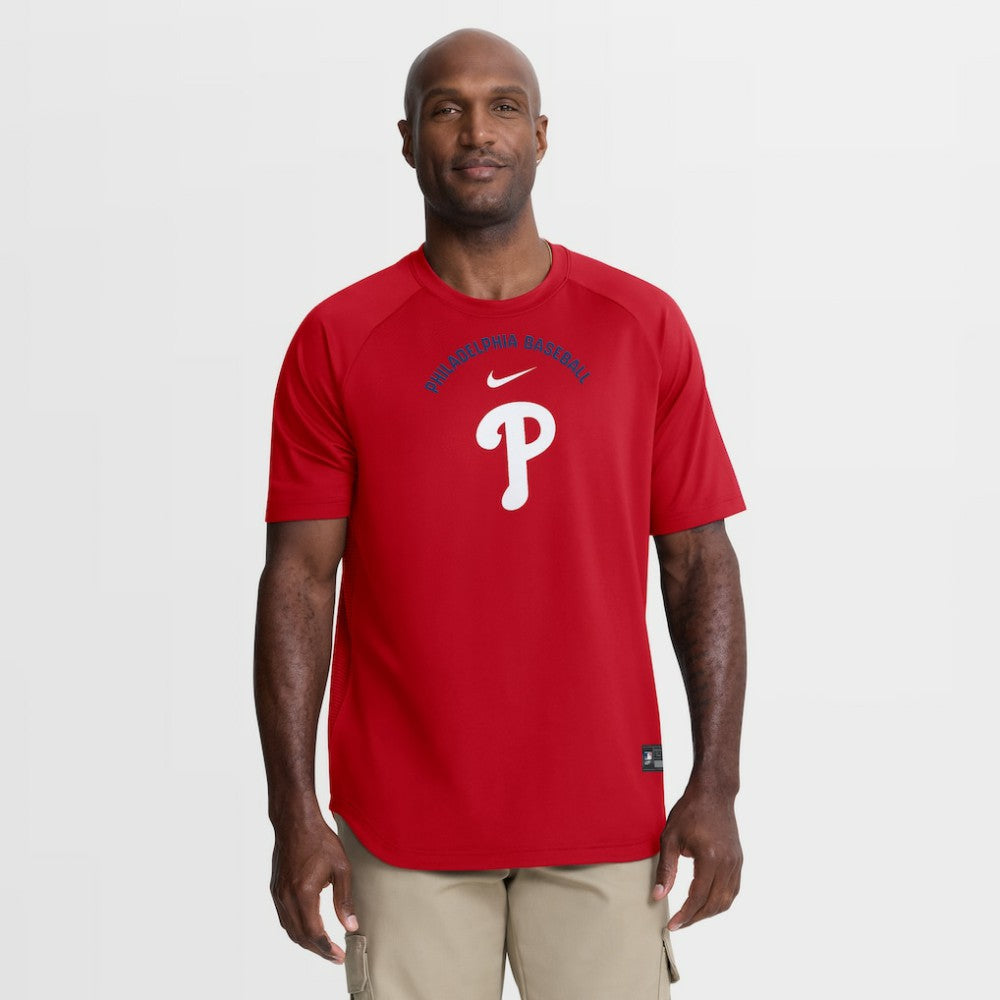Philadelphia Phillies Authentic Collection Batting Practice Pre-Game Raglan Dri-FIT Top - Red | Nike