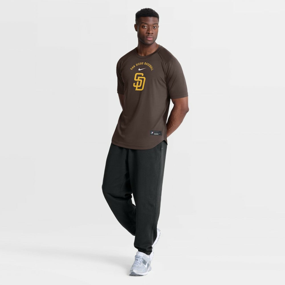 San Diego Padres Authentic Collection Batting Practice Pre-Game Raglan Dri-FIT Top - Brown | Nike