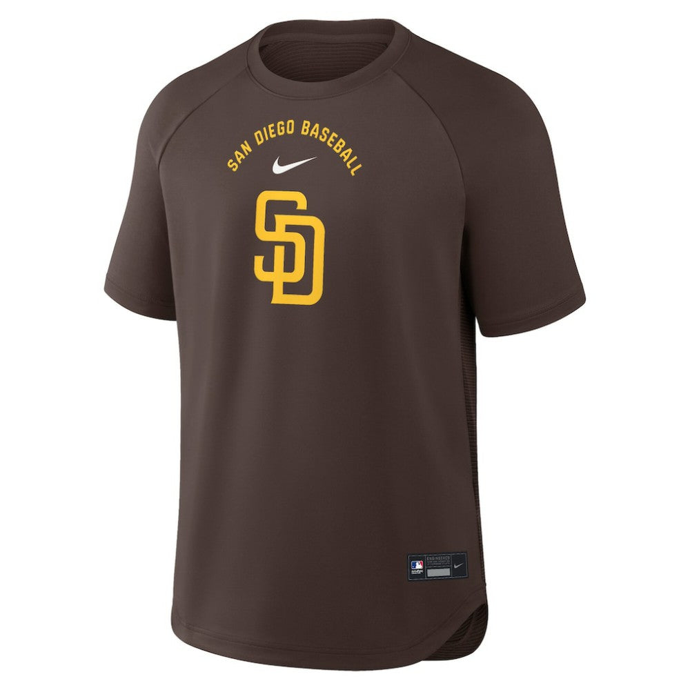 San Diego Padres Authentic Collection Batting Practice Pre-Game Raglan Dri-FIT Top - Brown | Nike