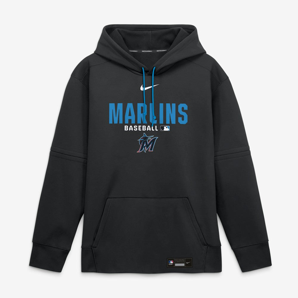 Miami Marlins Authentic Collection Therma-FIT Hoodie - Black | Nike