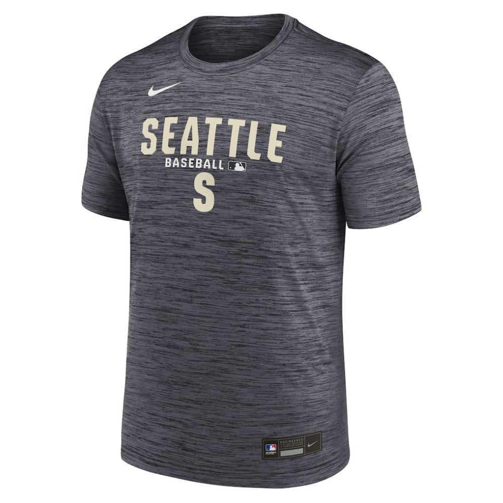 Seattle Mariners Authentic Collection Velocity Dri-FIT T-Shirt - Black | Nike