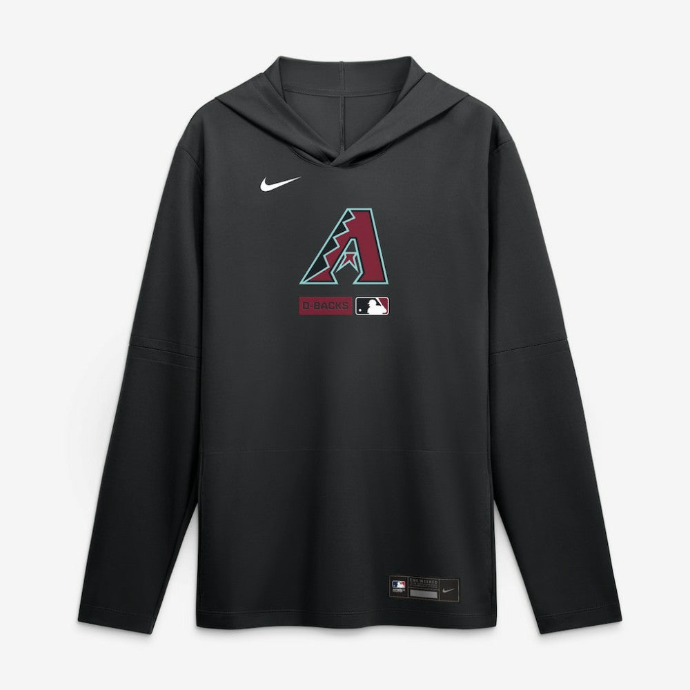 Arizona Diamondbacks Authentic Collection Dri-FIT Long Sleeve Hooded T-Shirt - Black | Nike