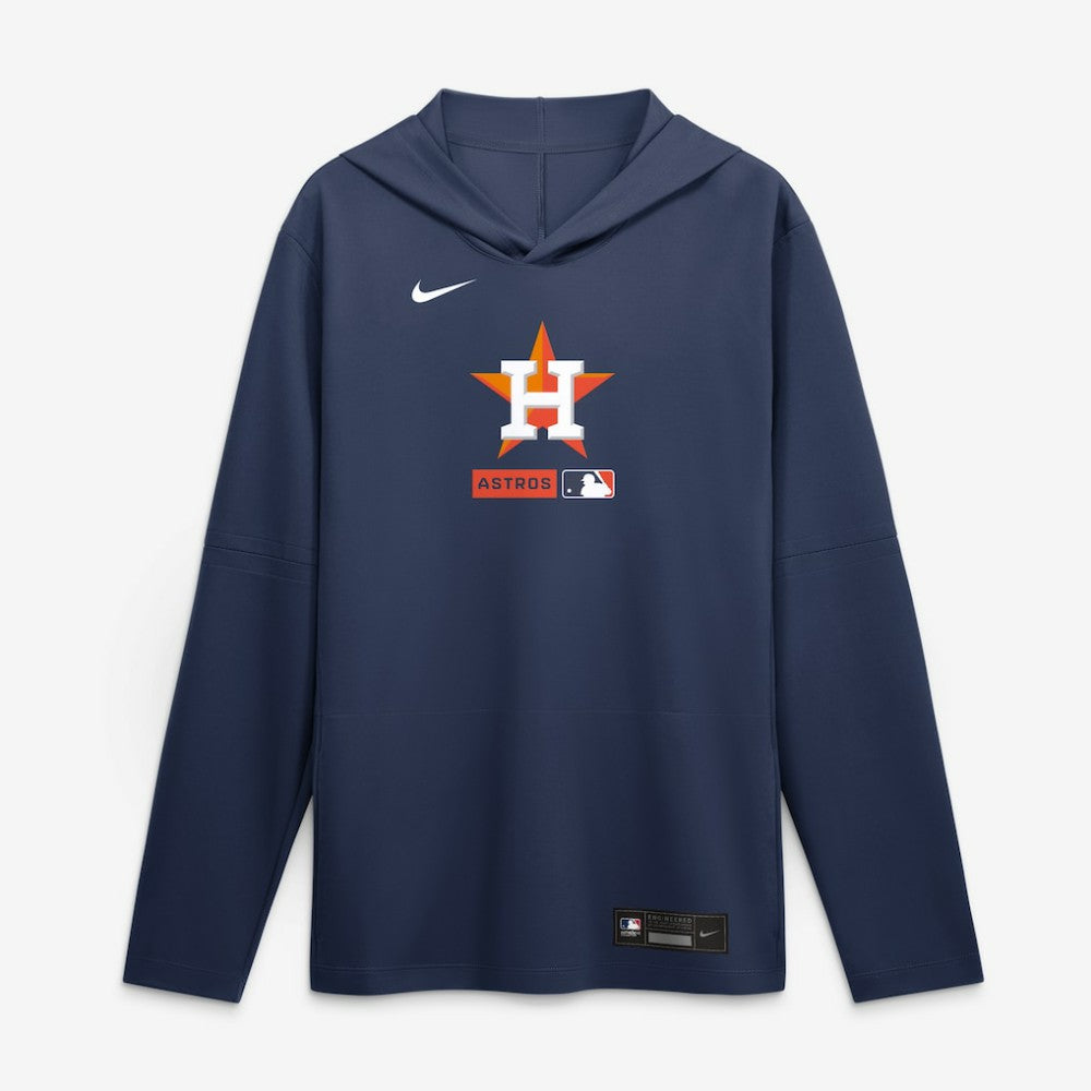 Houston Astros Authentic Collection Dri-FIT Long Sleeve Hooded T-Shirt - Navy | Nike