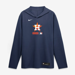 Houston Astros Authentic Collection Dri-FIT Long Sleeve Hooded T-Shirt - Navy | Nike