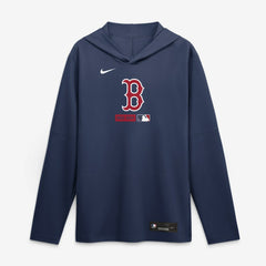 Boston Red Sox Authentic Collection Dri-FIT Long Sleeve Hooded T-Shirt - Navy | Nike