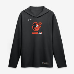 Baltimore Orioles Authentic Collection Dri-FIT Long Sleeve Hooded T-Shirt - Black | Nike