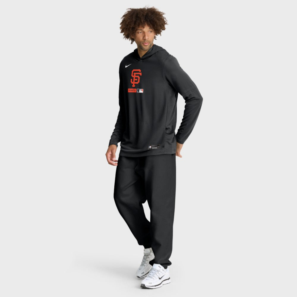 San Francisco Giants Authentic Collection Dri-FIT Long Sleeve Hooded T-Shirt - Black | Nike
