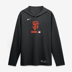 San Francisco Giants Authentic Collection Dri-FIT Long Sleeve Hooded T-Shirt - Black | Nike