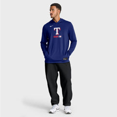 Texas Rangers Authentic Collection Dri-FIT Long Sleeve Hooded T-Shirt - Royal | Nike