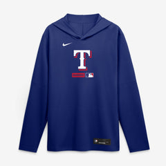 Texas Rangers Authentic Collection Dri-FIT Long Sleeve Hooded T-Shirt - Royal | Nike