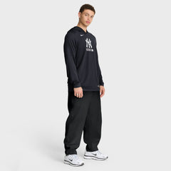 New York Yankees Authentic Collection Dri-FIT Long Sleeve Hooded T-Shirt - Navy | Nike