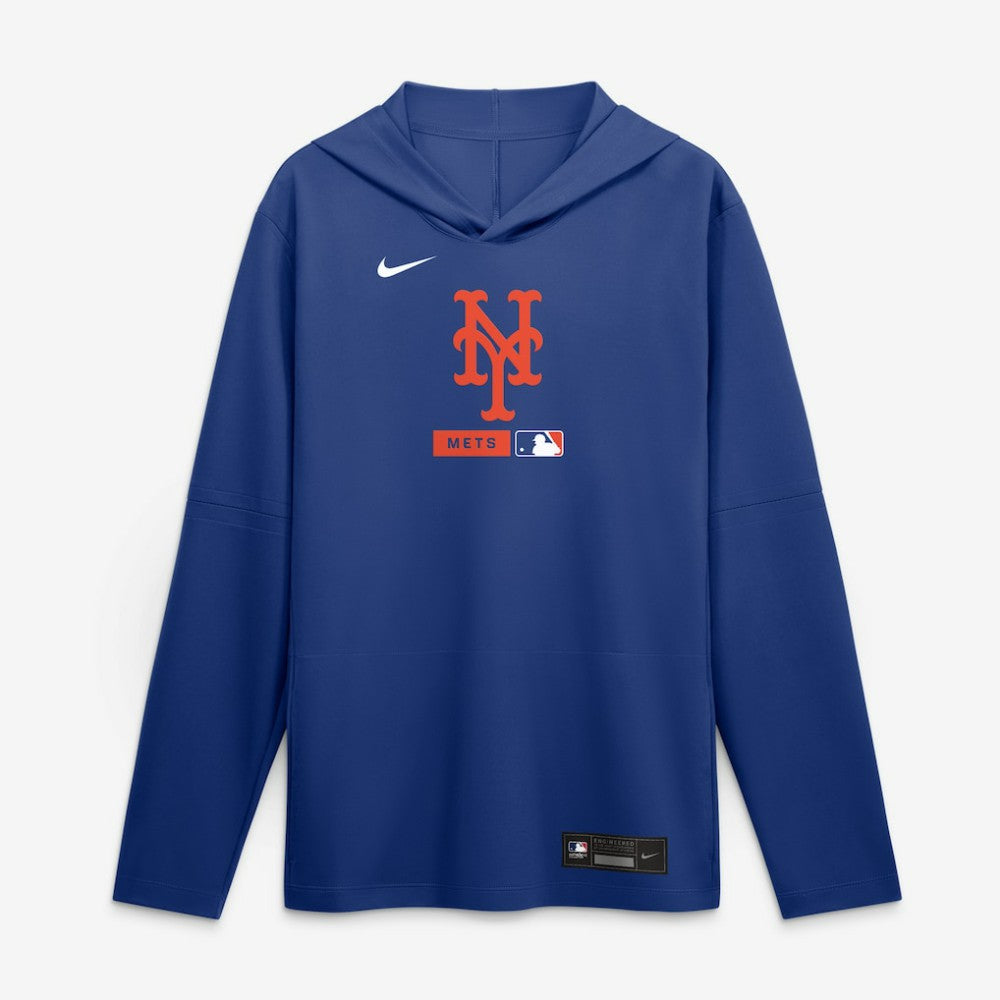 New York Mets Authentic Collection Dri-FIT Long Sleeve Hooded T-Shirt - Royal | Nike