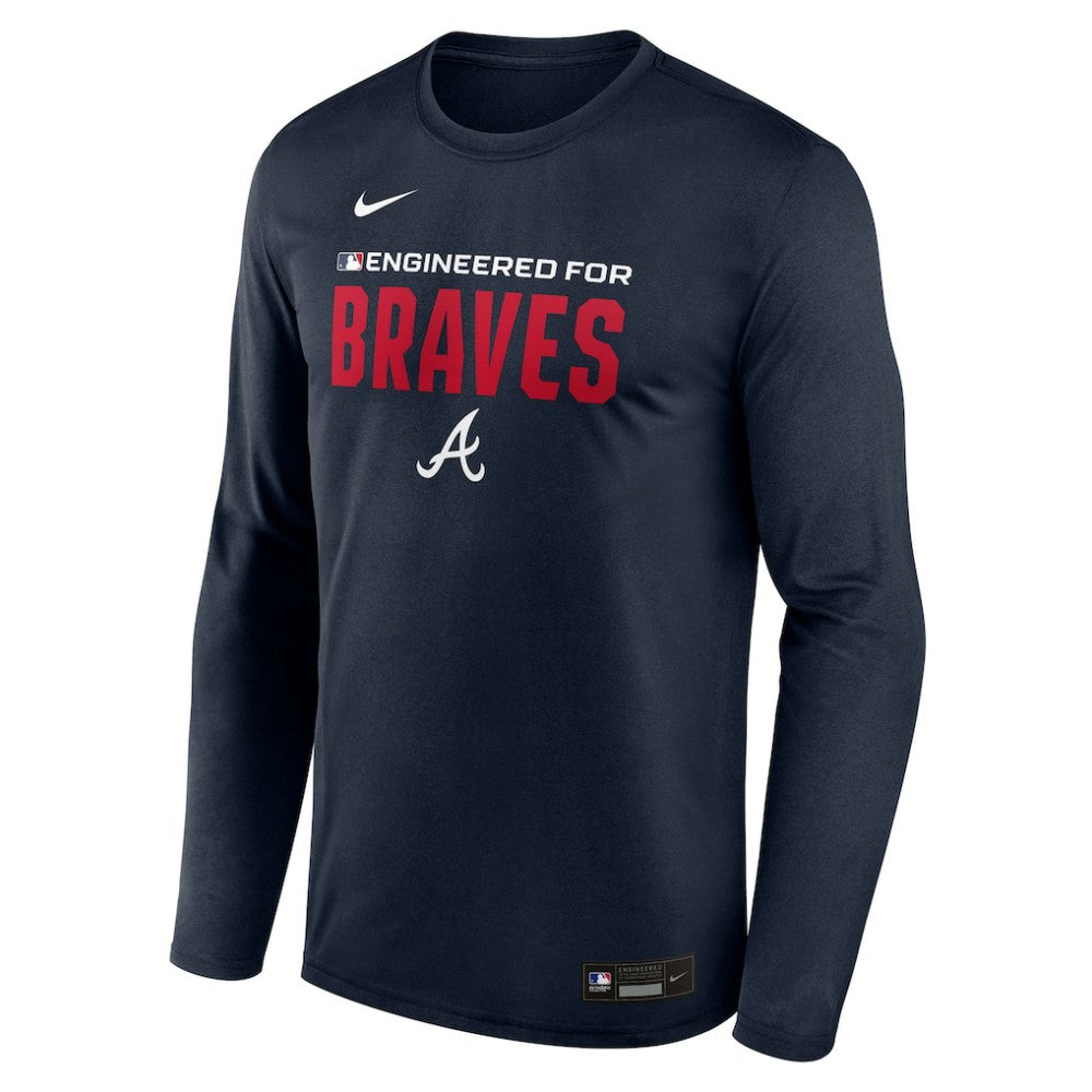 Atlanta Braves Authentic Collection Legend Dri-FIT Long Sleeve T-Shirt - Navy | Nike
