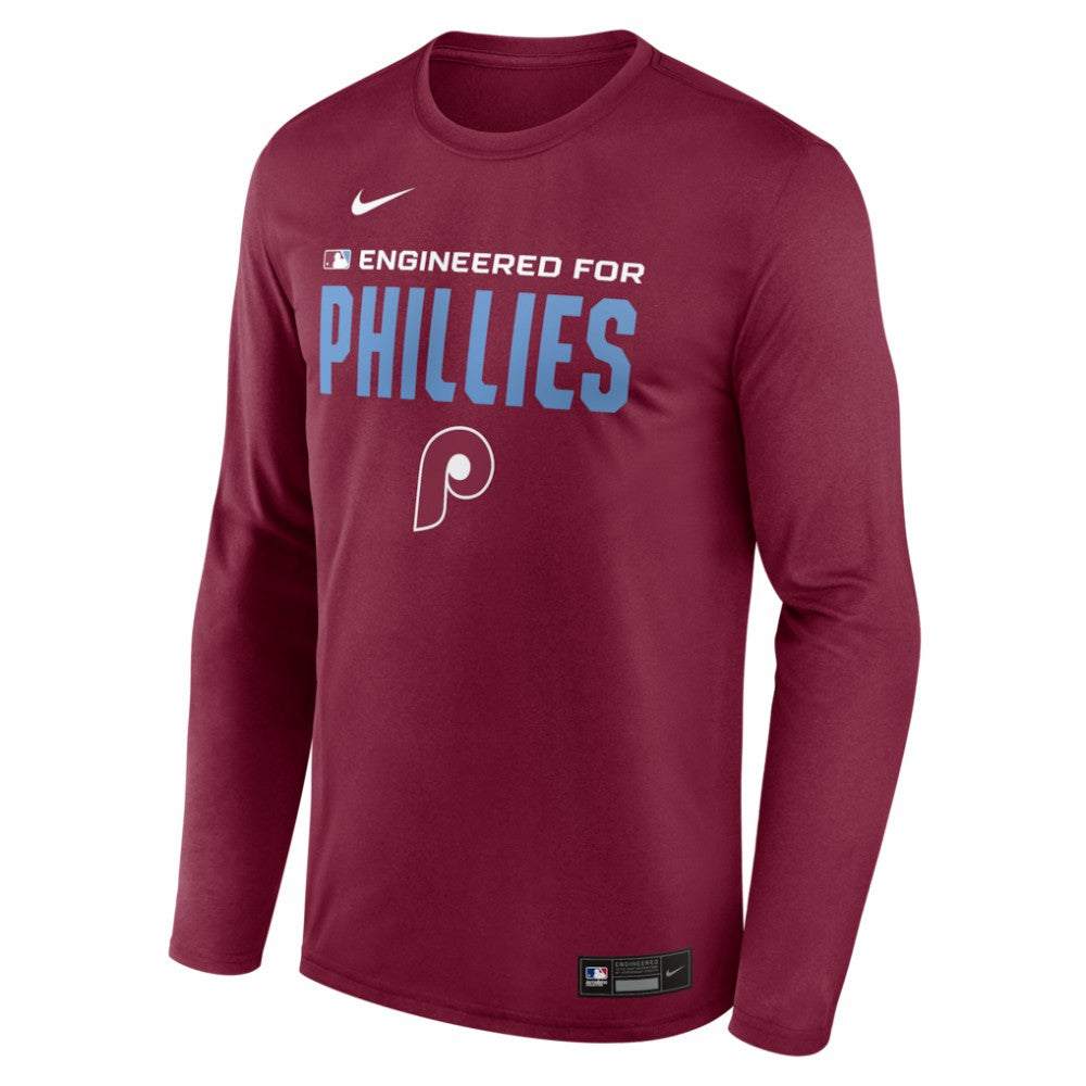 Philadelphia Phillies Authentic Collection Legend Dri-FIT Long Sleeve T-Shirt - Burgundy | Nike